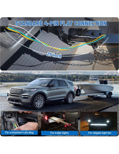 Conector de Remolque MECMO 4 Pines 63.5 cm con Cubierta de Polvo