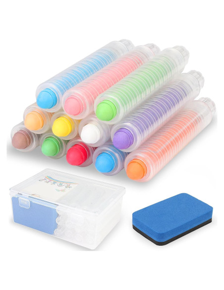 24 Tizas Lavables Sin Polvo FWUNYVN con Soporte y Borrador