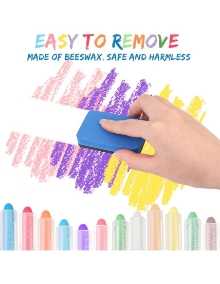 24 Tizas Lavables Sin Polvo FWUNYVN con Soporte y Borrador