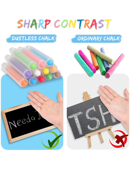 24 Tizas Lavables Sin Polvo FWUNYVN con Soporte y Borrador