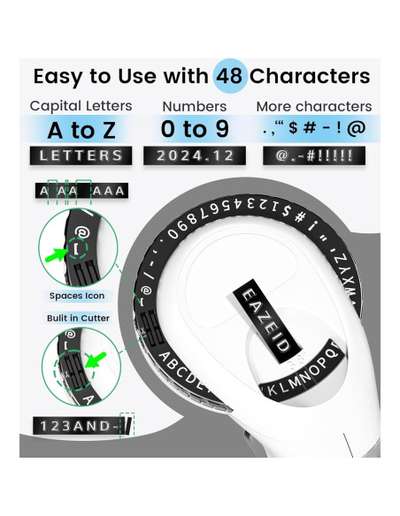 Máquina de Etiquetas en Relieve EazeID 3D con 3 Cintas 9mm