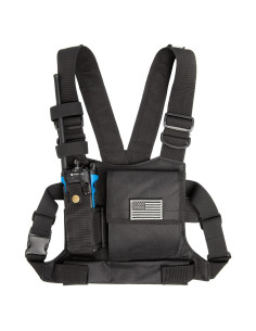 Arnés de Pecho Luiton Negro con Tiras Reflectantes