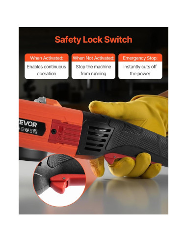 Amoladora Angular VEVOR 1200W 5" 10000RPM con Protector Ajustable