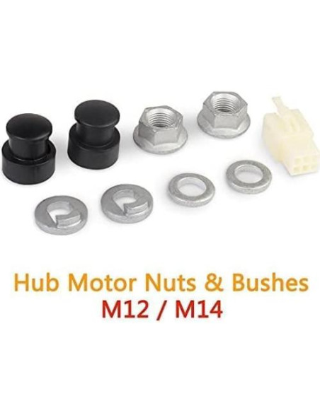 Set E-Bike Hub Motor 12mm con Tuerca y Arandela de Bloqueo
