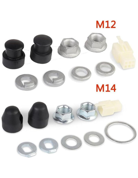 Set E-Bike Hub Motor 12mm con Tuerca y Arandela de Bloqueo