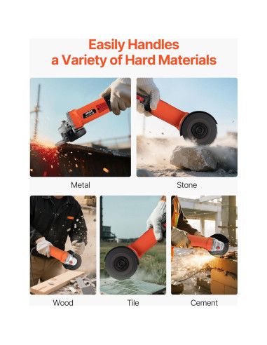 Amoladora Angular VEVOR 1200W 5" 10000RPM con Protector Ajustable