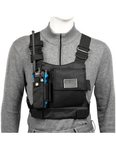 Arnés de Pecho Luiton Negro con Tiras Reflectantes 2