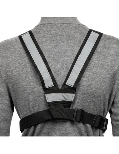 Arnés de Pecho Luiton Negro con Tiras Reflectantes