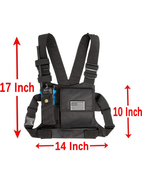 Arnés de Pecho Luiton Negro con Tiras Reflectantes