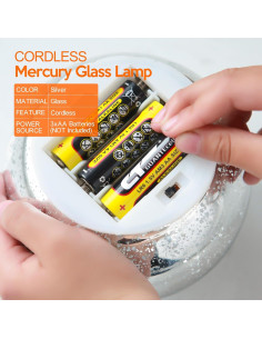 Lámpara de Mesa LED Kaowod 12.19 cm Esfera de Vidrio Plata 2