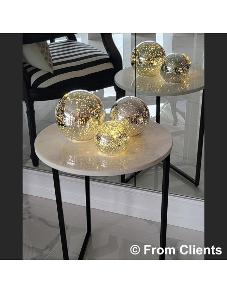 Lámpara de Mesa LED Kaowod 12.19 cm Esfera de Vidrio Plata