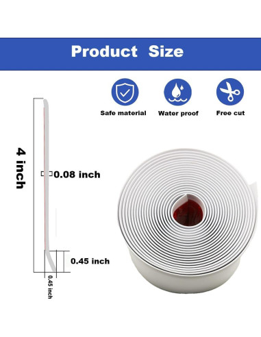 Base de Pared Autoadhesiva Youyis 40 Pies Vinilo Blanco