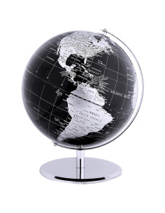 Globo Terráqueo Metálico ANNOVA Negro 25.4 cm - Decoración Moderna