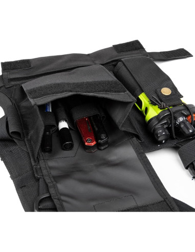 Arnés de Pecho Luiton Negro con Tiras Reflectantes