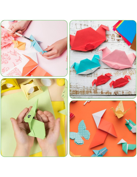 200 Hojas Papel Origami Doble Cara 10 Colores 10x10cm y 15x15cm