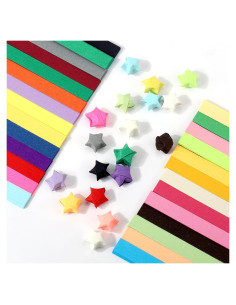 540 Tiras de Papel Estrella Mity Rain - 27 Colores para Manualidades