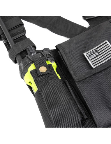 Arnés de Pecho Luiton Negro con Tiras Reflectantes