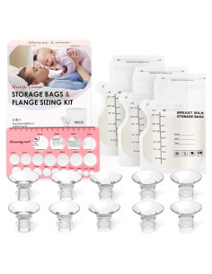 Kit de Lactancia Nursi Luna 10PCS Bridas y Bolsas 250ml