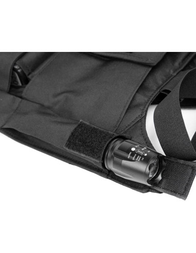 Arnés de Pecho Luiton Negro con Tiras Reflectantes