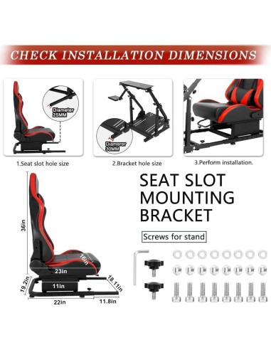 Soporte de Asiento de Carreras Supllueer Cockpit 11 - Rojo