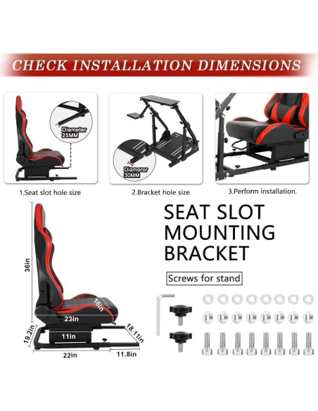 Soporte de Asiento de Carreras Supllueer Cockpit 11 - Rojo