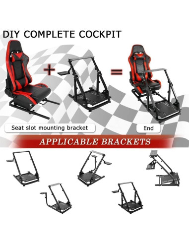 Soporte de Asiento de Carreras Supllueer Cockpit 11 - Rojo