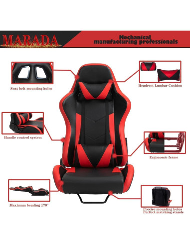 Soporte de Asiento de Carreras Supllueer Cockpit 11 - Rojo