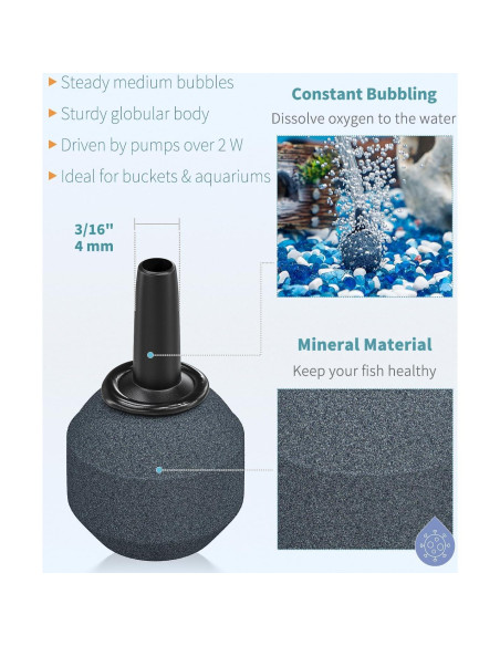 Difusor de Burbujas Pawfly 2.03 cm para Acuarios - 10 Piezas