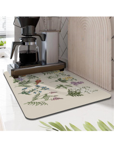 Alfombrilla para Secar Platos LOKHOM 30.48x50.8cm Floral Vintage 2