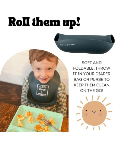 Babero de Silicona Parker & Elowyn Unisex 27.9x21.6cm BPA Libre