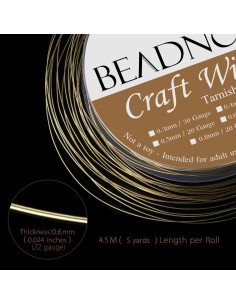 Alambre de Cobre Baño de Plata BEADNOVA 0.6mm 8-9m 2