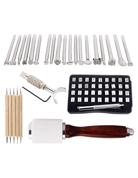 Kit de Herramientas de Cuero KLLsmDesign - 65 Piezas para DIY