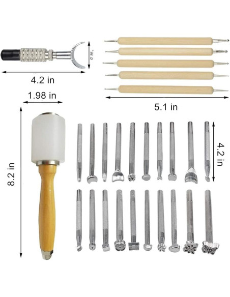 Kit de Herramientas de Cuero KLLsmDesign - 65 Piezas para DIY