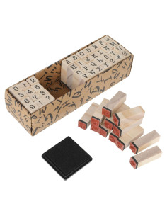 Set de Sellos de Goma Molain 40 Pcs Alfabeto y Números