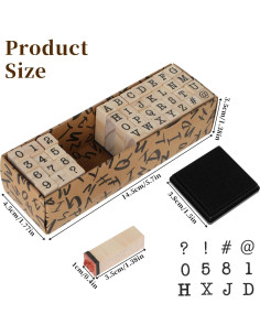 Set de Sellos de Goma Molain 40 Pcs Alfabeto y Números 2