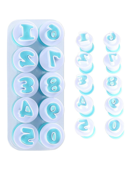 Cortadores de Letras y Números de Fondant Nuoda - 3 Juegos Cortadores de Letras y Números de Fondant Nuoda - 3 Juegos