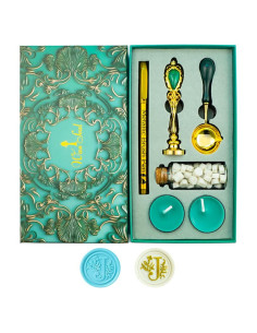 Juego de Sello de Cera Ioggtser Letra J con 60 Perlas