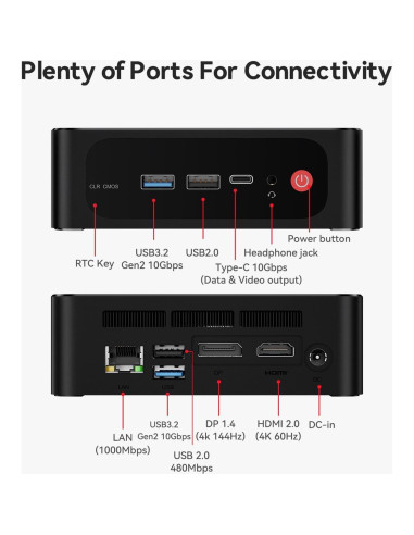 Mini PC Beelink SER5 Max, AMD Ryzen 7 6800U, 32GB RAM, 1TB SSD