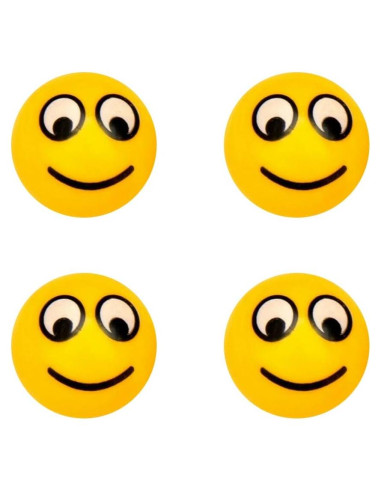 Tapa de Válvula de Aire SaiDian 4 Pcs Carita Sonriente Amarillo