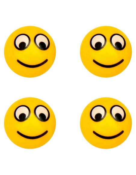Tapa de Válvula de Aire SaiDian 4 Pcs Carita Sonriente Amarillo