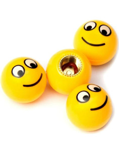 Tapa de Válvula de Aire SaiDian 4 Pcs Carita Sonriente Amarillo 2
