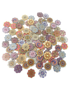 Botones de Madera Vintage Honbay 100PCS 25mm Decorativos