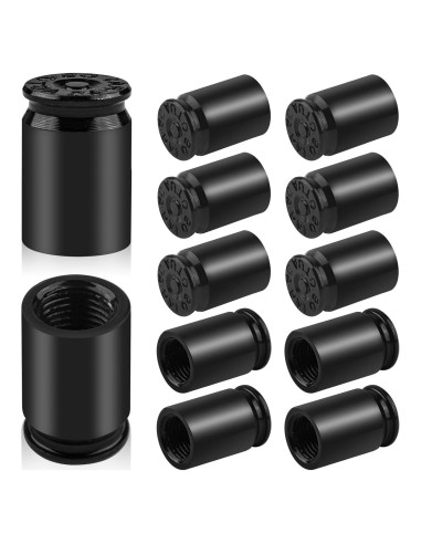 12 Tapones de Válvula de Neumático Aluminio Pretwad Negros