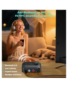Transmisor Bluetooth KAIY C68 para TV a Auriculares/Altavoces 2