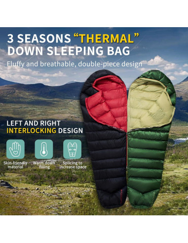 Saco de dormir ultraligero BUERTS 3 estaciones 220x80 cm