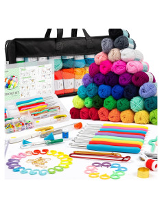 Kit de Crochet 113 Piezas InsCraft con 1600 Yards Hilo Acrílico