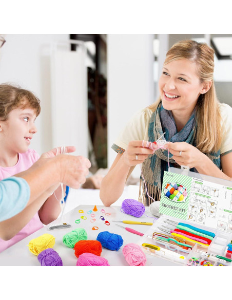 Kit de Crochet 113 Piezas InsCraft con 1600 Yards Hilo Acrílico Kit de Crochet 113 Piezas InsCraft con 1600 Yards Hilo Acrílico