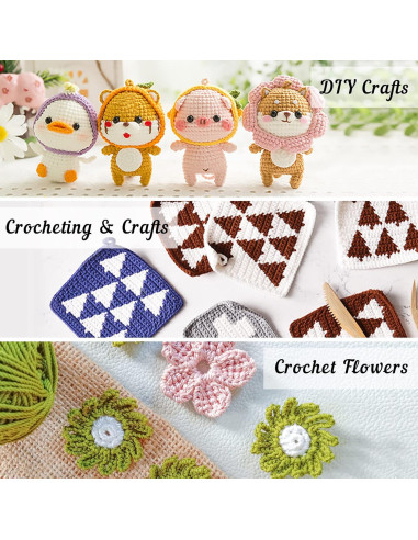 Kit de Crochet 113 Piezas InsCraft con 1600 Yards Hilo Acrílico