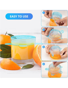 Tapas de Silicona Estirables 12PCS 6.5cm Reutilizables DAILY KISN 2