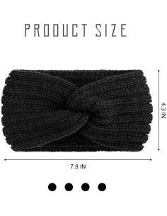 Diademas de Punto Grueso TecUnite 4 Piezas para Invierno 2